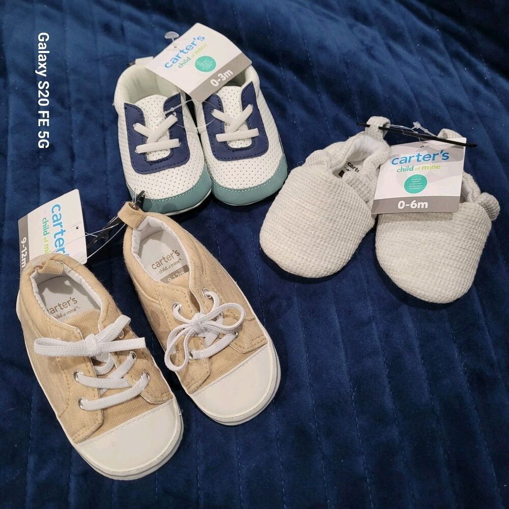 Baby Boys Carter's Child of Mine 0-3, 0-6, 9-12 Month Sneaker & Slipper Set SB6